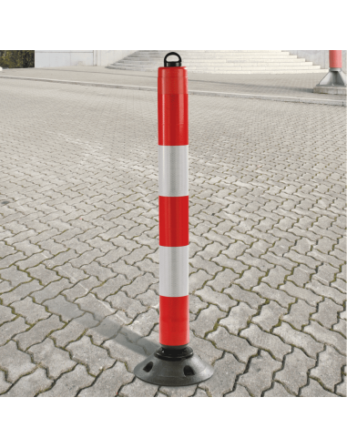 Flexibele afzetpaal LeitPin, rood wit, 1000 mm