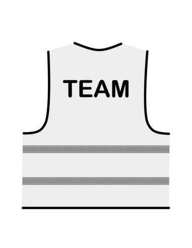 Team hesje wit, met horizontale reflecterende strepen