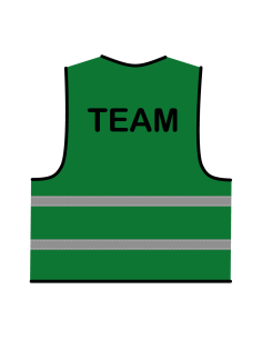 Team hesje groen, met horizontale reflecterende strepen