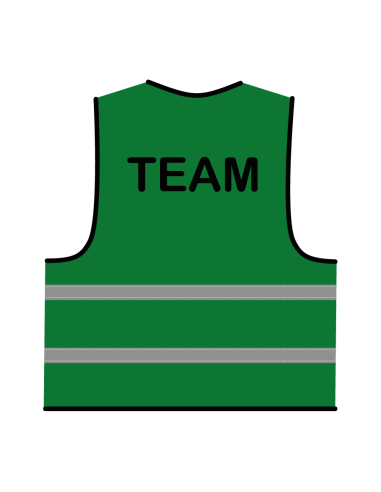 Team hesje groen, met horizontale reflecterende strepen