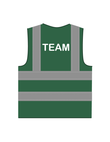 Team hesje RWS donkergroen, met horizontale en verticale reflecterende strepen