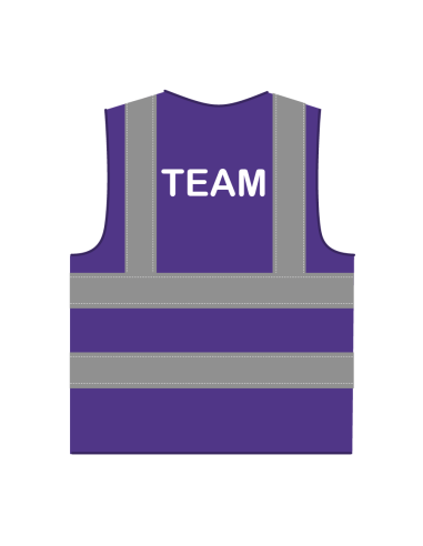 Team hesje RWS paars, met horizontale en verticale reflecterende strepen