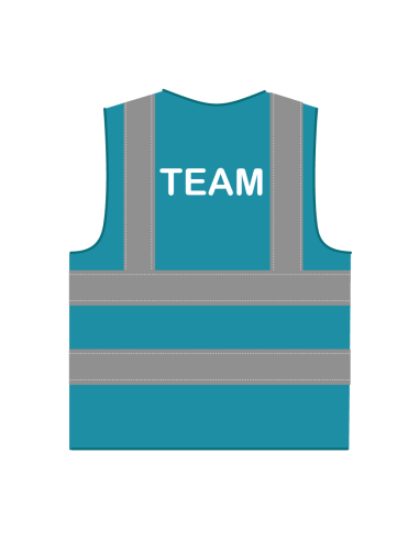 Team hesje RWS lichtblauw, met horizontale en verticale reflecterende strepen