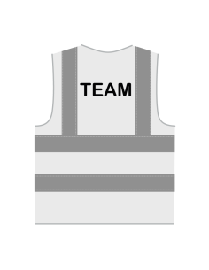 Team hesje RWS wit, met horizontale en verticale reflecterende strepen