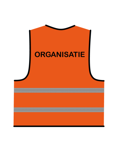 Organisatie hesje oranje, met horizontale reflecterend strepen