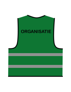 Organisatie hesje groen, met horizontale reflecterend strepen