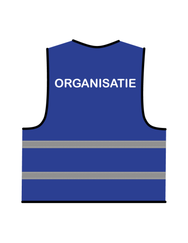 Organisatie hesje blauw, met horizontale reflecterend strepen