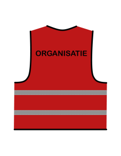 Organisatie hesje rood, met horizontale reflecterend strepen