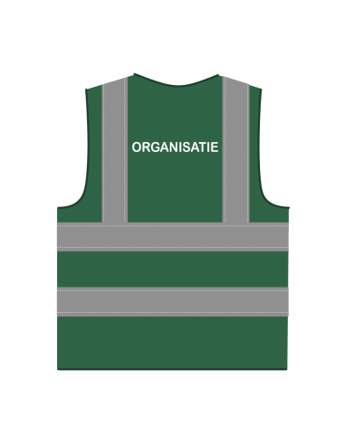 Organisatie hesje RWS donkergroen, met horizontale en verticale reflecterende strepen