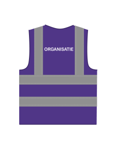 Organisatie hesje RWS paars, met horizontale en verticale reflecterende strepen