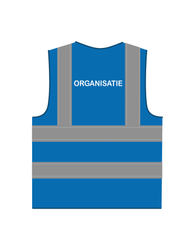 Organisatie hesje RWS koningsblauw, met horizontale en verticale reflecterende strepen