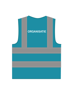 Organisatie hesje RWS lichtblauw, met horizontale en verticale reflecterende strepen