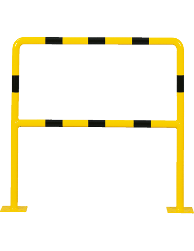 Veiligheidshek Light met voetplaat, geel zwart, 1000 x 1000 mm