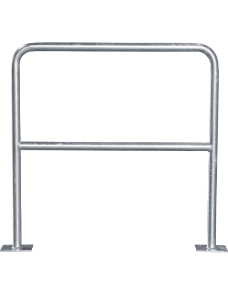 Veiligheidshek Light met voetplaat, verzinkt staal, 1000 x 1000 mm