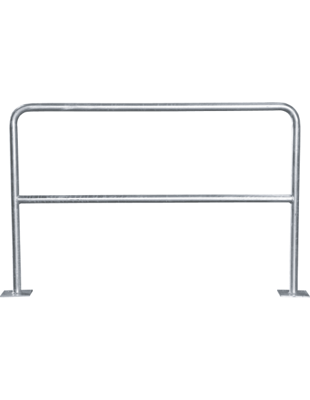 Veiligheidshek Light met voetplaat, verzinkt staal, 1500 x 1000 mm