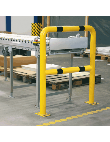 Veiligheidshek met knieligger, 1000 x 650 mm, geel zwart