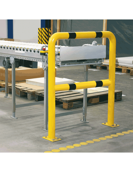 Veiligheidshek met knieligger, 1000 x 650 mm, geel zwart