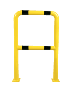 Veiligheidshek met knieligger, 750 x 1150 mm, geel zwart