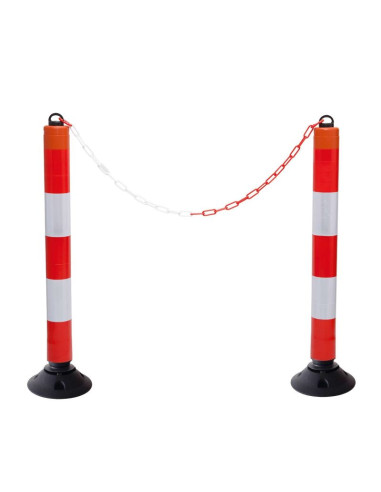 Flexibele afzetpaal LeitPin, rood wit, 1000 mm