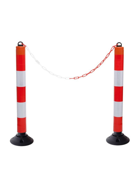 Flexibele afzetpaal LeitPin, rood wit, 1000 mm