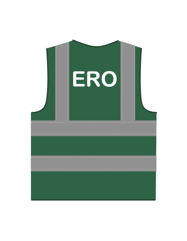 ERO hesje geel, met horizontale en verticale reflecterende strepen