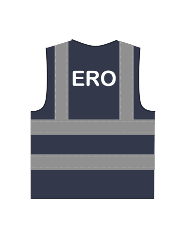 ERO hesje bordeauxrood, met horizontale en verticale reflecterende strepen