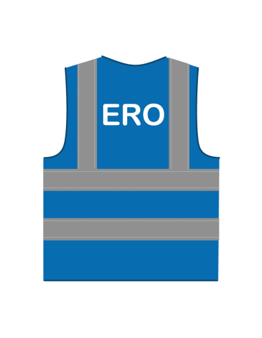 ERO hesje geel, met horizontale en verticale reflecterende strepen