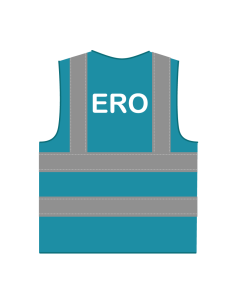 ERO hesje lichtblauw horizontale en verticale reflecterende strepen