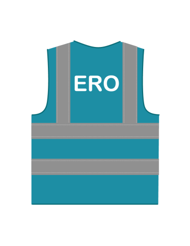 ERO hesje lichtblauw horizontale en verticale reflecterende strepen