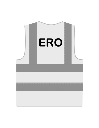 ERO hesje wit, horizontale en verticale reflecterende strepen