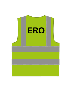 ERO hesje RWS limoengroen, horizontale en verticale reflecterende strepen