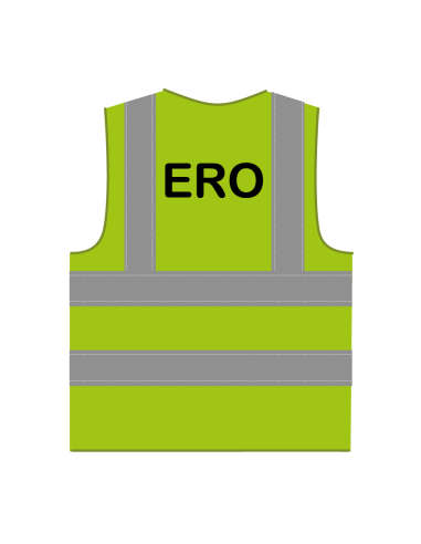 ERO hesje RWS limoengroen, horizontale en verticale reflecterende strepen