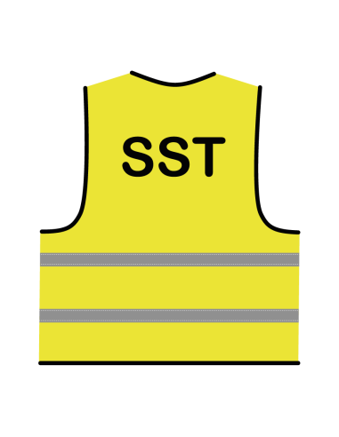 SST hesje geel, met horizontale reflecterende strepen