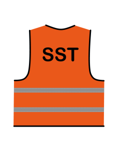 SST hesje oranje, met horizontale reflecterende strepen