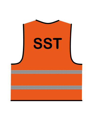SST hesje oranje, met horizontale reflecterende strepen