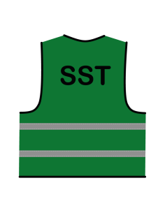 SST hesje groen, met horizontale reflecterende strepen