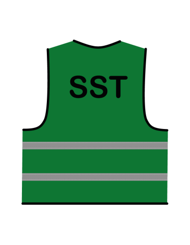 SST hesje groen, met horizontale reflecterende strepen