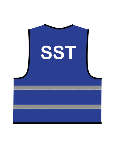 SST hesje blauw, met horizontale reflecterende strepen