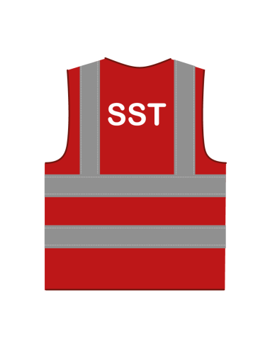 SST hesje RWS rood, met horizontale en verticale reflecterende strepen