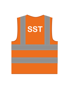 SST hesje RWS oranje, met horizontale en verticale reflecterende strepen