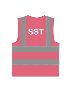 SST hesje RWS roze, met horizontale en verticale reflecterende strepen