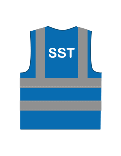 SST hesje RWS koningsblauw, met horizontale en verticale reflecterende strepen