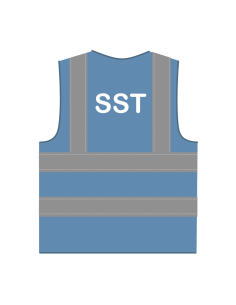 SST hesje RWS hemelsblauw, met horizontale en verticale reflecterende strepen