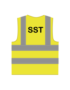 SST hesje RWS geel, met horizontale en verticale reflecterende strepen