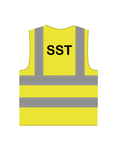 SST hesje RWS geel, met horizontale en verticale reflecterende strepen