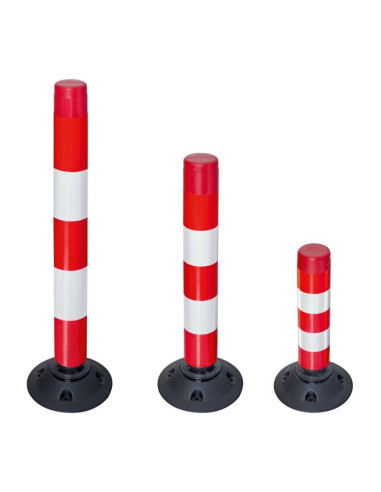 Flexibele afzetpaal FlexPin met voet, rood wit