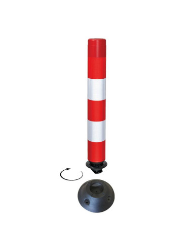 Flexibele afzetpaal FlexPin met voet, rood wit