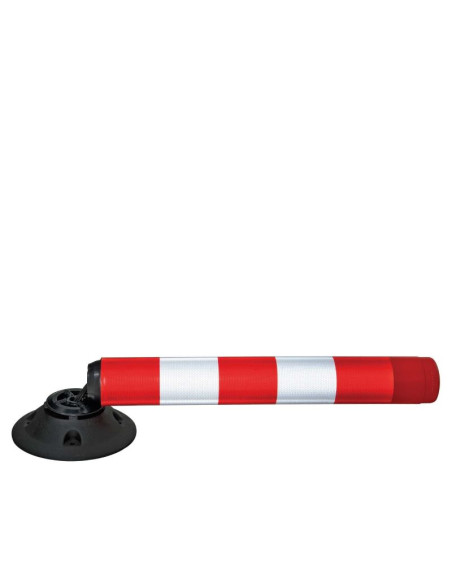 Flexibele afzetpaal FlexPin met voet, rood wit