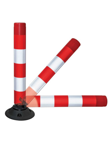 Flexibele afzetpaal FlexPin met voet, rood wit