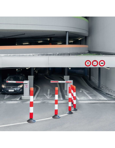 Flexibele afzetpaal FlexPin met voet, rood wit
